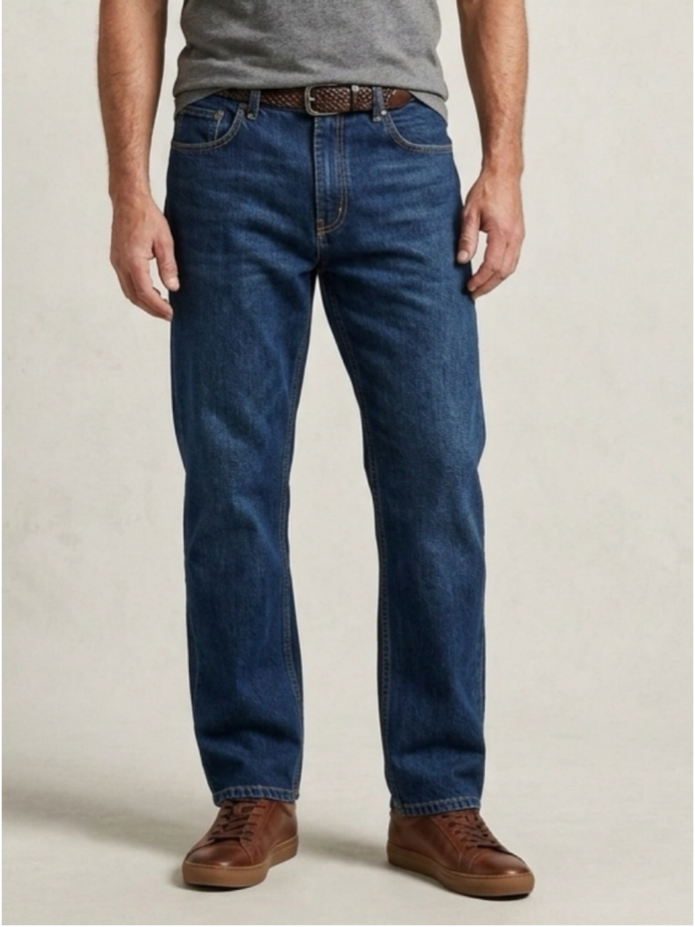 Vintage Classic Blue Straight Leg Denim Jeans Men 38” Robust Workwear Pants 1317